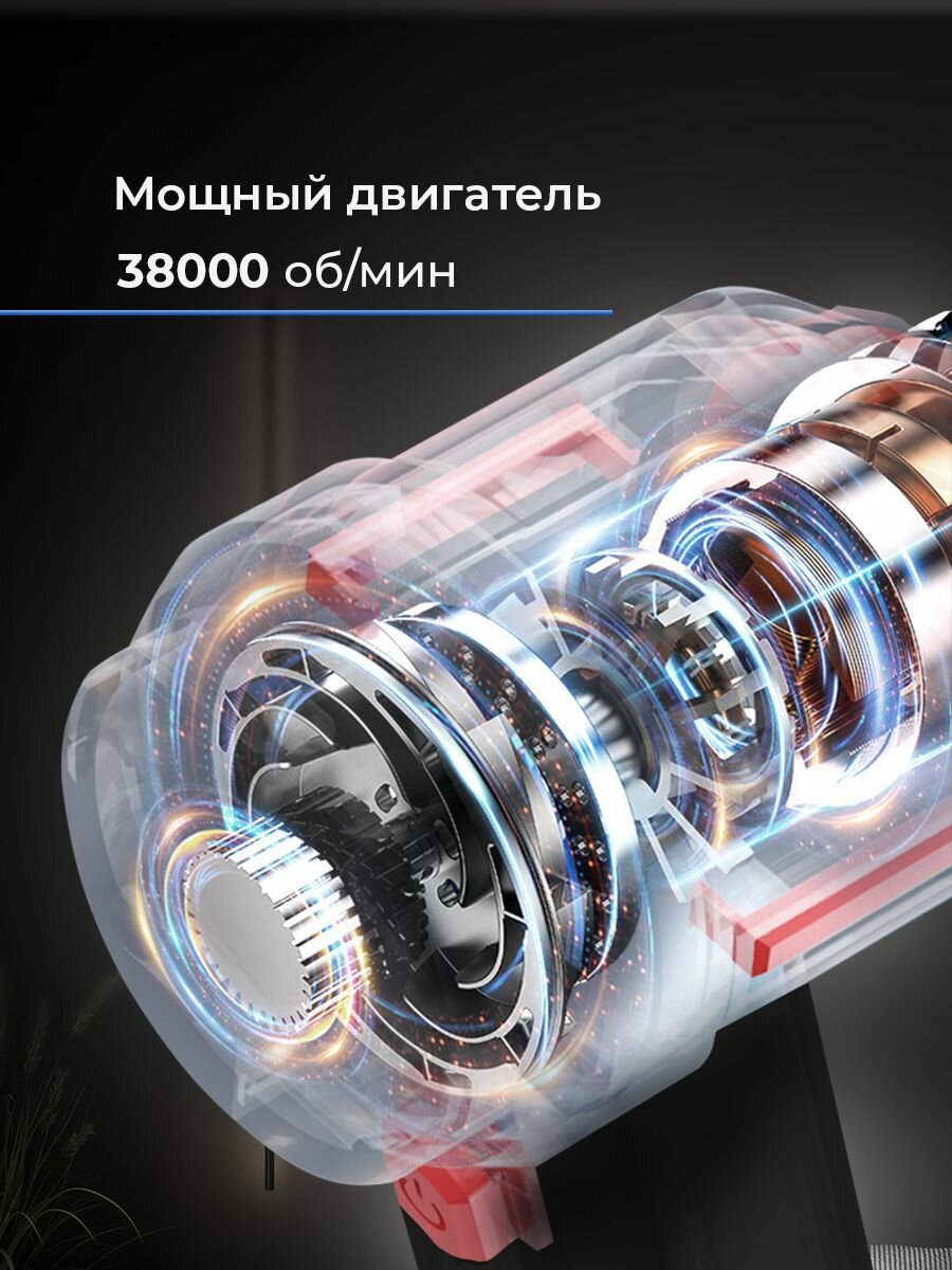 Автомобильный пылесос беспроводной мощный аккумуляторный Classmark WJ23081708, 150Вт, мощность всасывания 16000Па, ручной автопылесос для салона и багажника в машину, портативный — фото 1