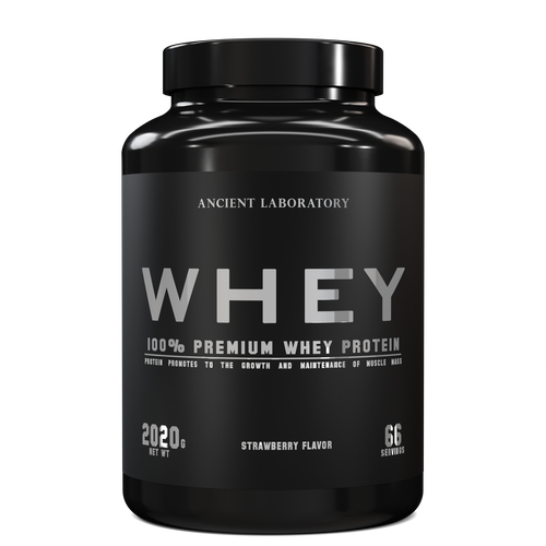 Протеин сывороточный концентрат + изолят, 100% Premium Whey 2020 гр, 66 порций, 23 гр протеина в порции, Ancient Laboratory, клубника