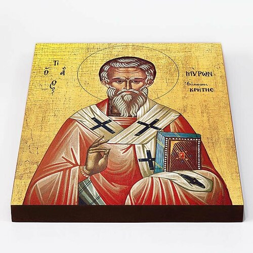 Святитель Мирон, епископ Критский (лик № 185), икона на доске 20*25 см