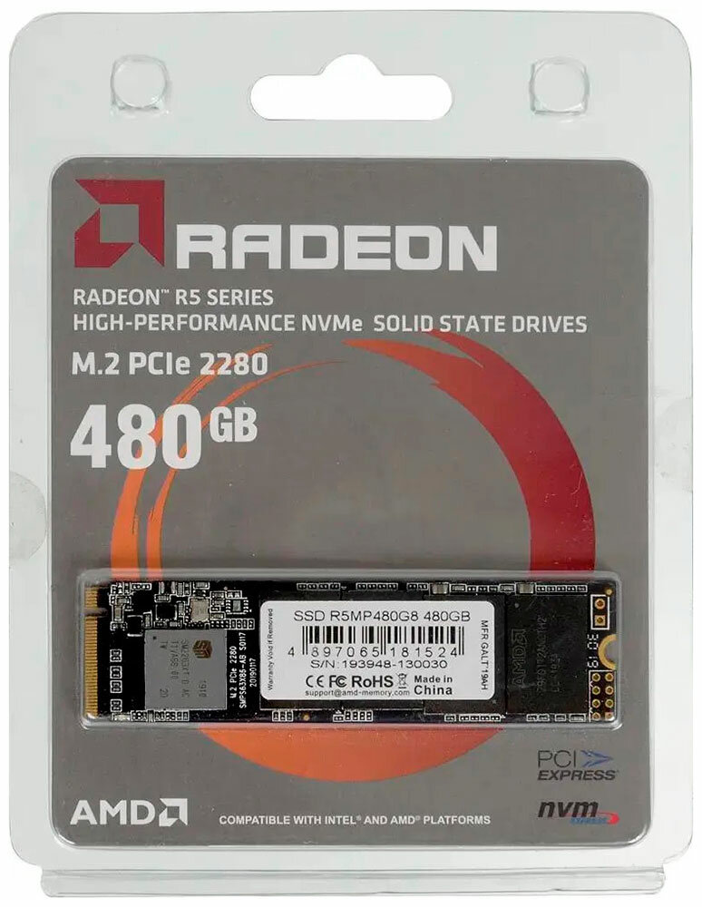 SSD накопитель AMD Radeon 480Гб, M.2 2280, SATA III - фото №18