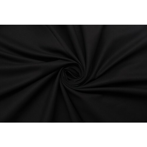Ткань Хлопок-стрейч чёрный плотный, 430 г/пм, ш150см, 0,5 м