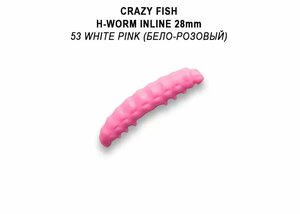 Силиконовая приманка мягкая съедобная Crazy Fish MF H-Worm inline 1.1" 28 мм 20 шт (2*10) 63-28-53-9