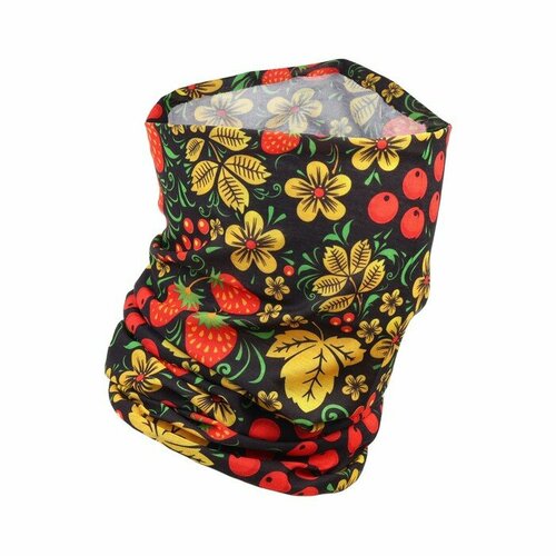 Бафф-маска для защиты от ветра Хохлома черная 460₽