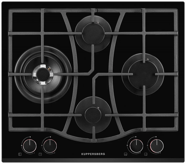 Газовая варочная панель Kuppersberg FG 67 B, черный/закаленное стекло