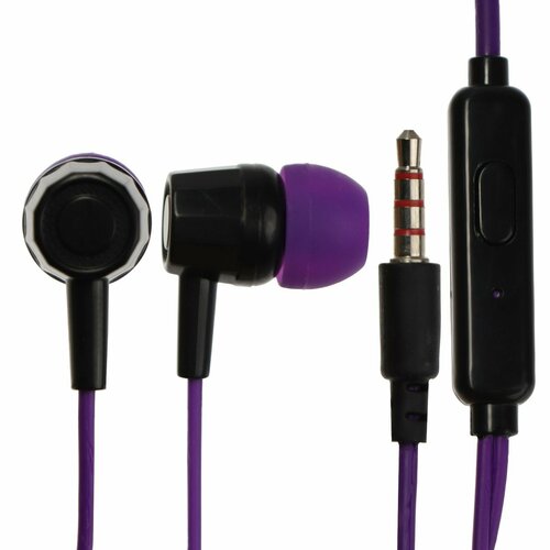 Наушники HF-J69 вакуумные микрофон 106 дБ 16 Ом 35мм 1м коробка фиолетовые 51900₽
