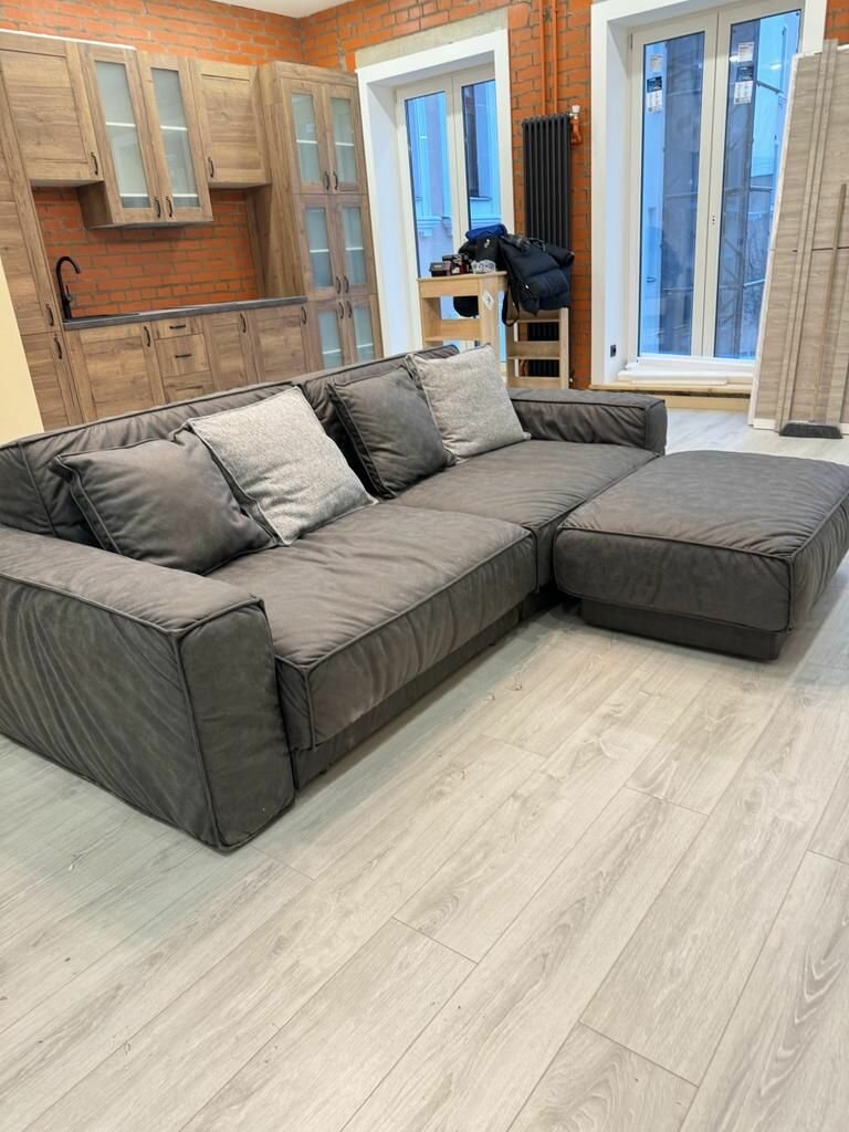 Комплект с приставным пуфом, диван раскладной, диван в стиле loft, RICHARD, 250*115*75