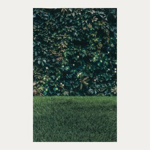 Фотофон винил Зелёная изгородь со светлячками 80х120 см 677₽