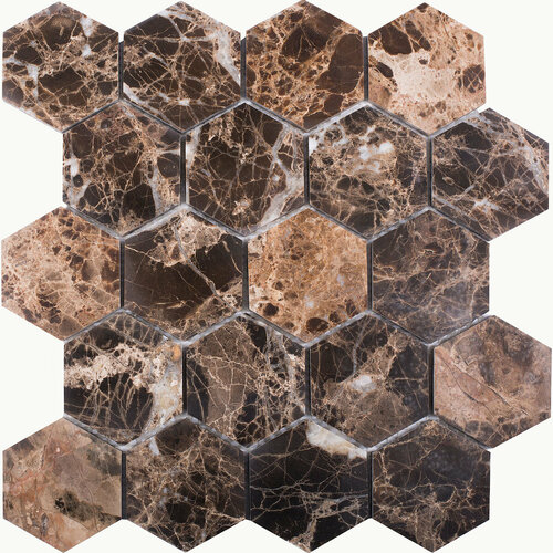 Мозаика Starmosaic HEXAGON DARK EMPERADOR POLISHED 26x28,2 (цена за 1 шт)