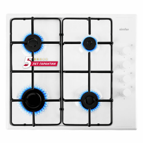 Газовая варочная панель Simfer H60Q40W440 серия Comfort с автоподжигом белая 1059000₽