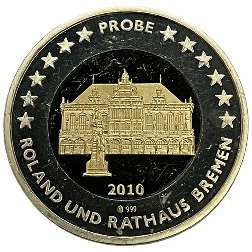 ФРГ 2 евро 2010 г. (Роланд и ратуша Бремена) Specimen (Проба) (Proof)