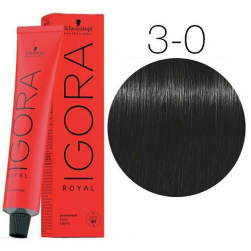 Schwarzkopf Igora Royal - 3-0 темный коричневый натуральный Стойкая крем-краска для волос 60 мл