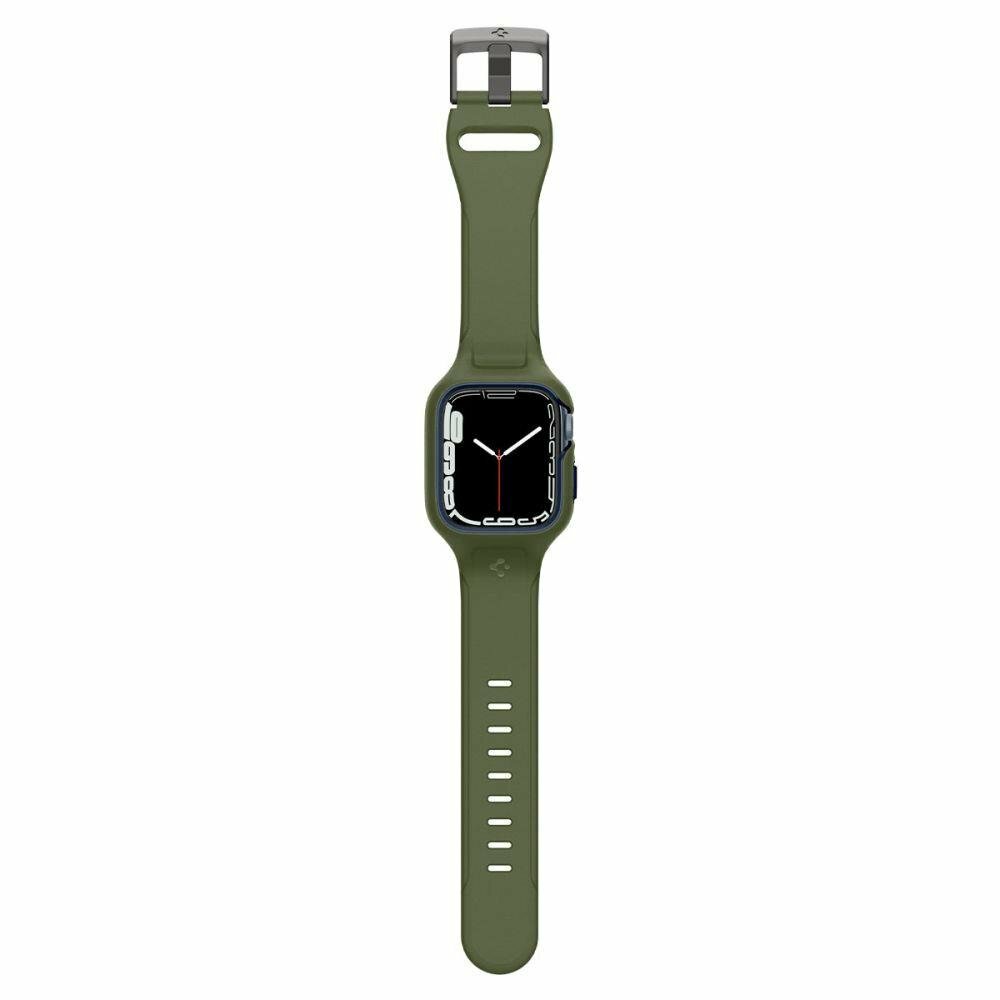 Чехол SPIGEN для Apple Watch 8/7 (45 mm) - Liquid Air Pro - Зеленый - ACS04408 — фото 1