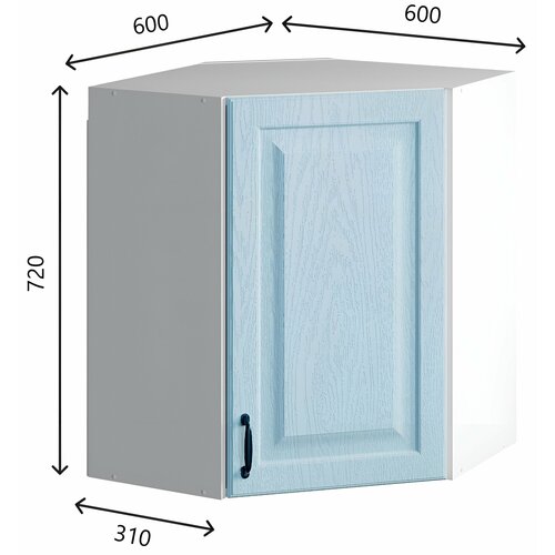 Шкаф кухонный навесной угловой 60*60 см, МДФ Лазурное дерево