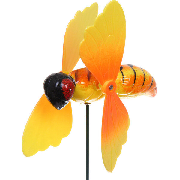 Фигура на спице «Чудо пчелка» 60 см (фигура 12*15 см) для отпугивания птиц желтый