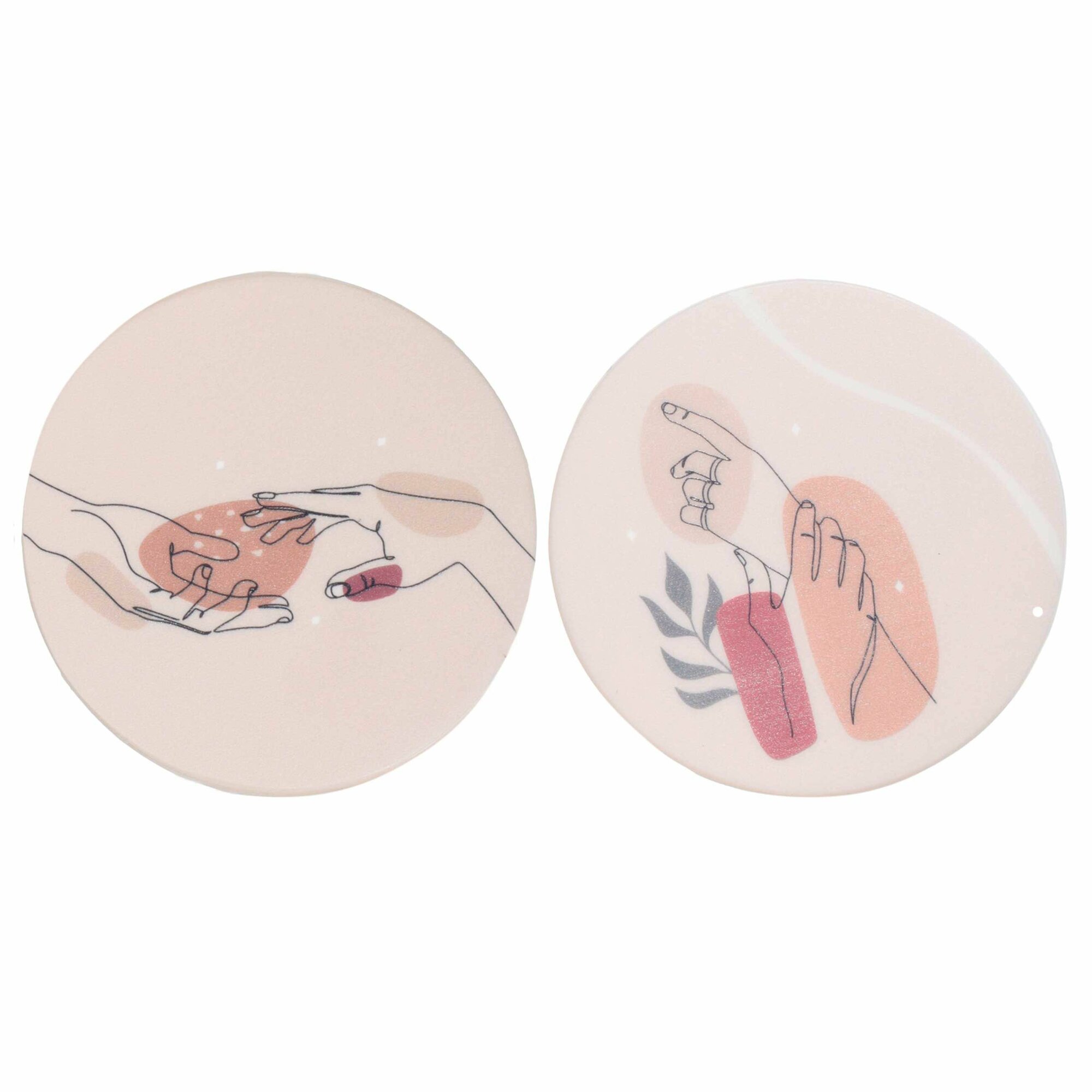 фото Подставка под кружку, 10 см, 2 шт, силикон, бежевая, Руки, Hand