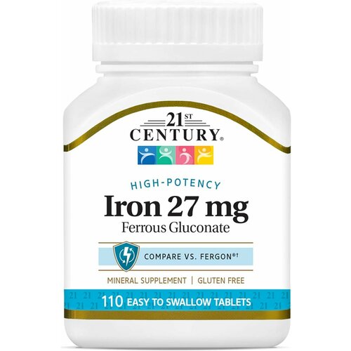 21st Century High-Potency Iron 27 mg 110 easy to swallow tablets (Железо 27 мг)