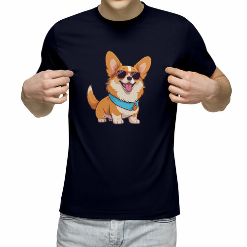 Футболка Us Basic, размер L, синий мужская футболка собака корги зайка corgi bunny 2xl красный