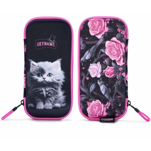 Пенал школьный для девочки SkyName, жесткий без наполнения, размер 24х11х4 см