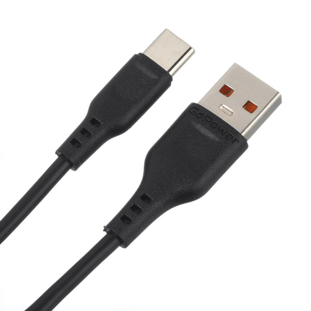 00-00018566 Кабель GP01T USB (m)-Type-C (m) 1.0м 2.4A, ПВХ, черный, GoPower
