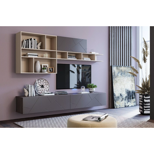 Гостиная Сильва Summit комплектация 9 НМ 01193НМ 01421-01ВВНМ 01192-03НМ 01186НМ 01186 Капучино софт графит 41995₽