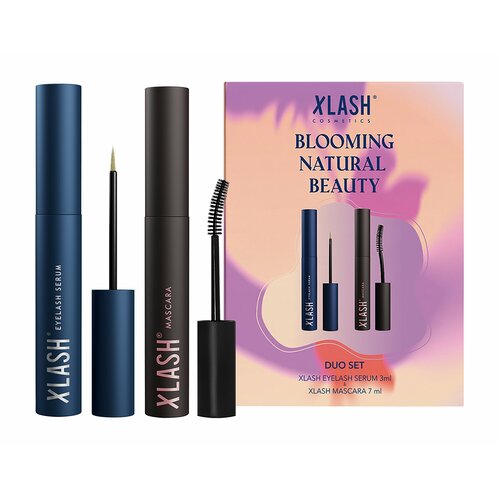 XLASH COSMETICS Blooming Natural Beauty Duo Set Набор (Cыворотка для роста ресниц 3 мл + Тушь для ресниц 7 мл) тушь для ресниц xlash cosmetics тушь для ресниц с сывороткой для роста ресниц growth serum mascara