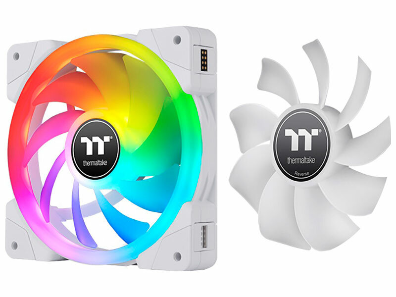 Вентилятор в корпус Thermaltake CL-F162-PL14SW-A SWAFAN EX14 RGB PC Cooling Fan White TT Premium Edition 3 Pack/Fan/14025/PWM 500~2000rpm/magnetic terminal/LED software control/White - фото №7