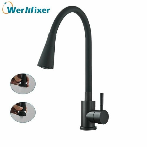 Смеситель для кухни Wermixer с гибким изливом, лейкой и аэратором