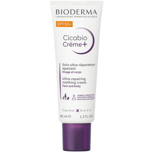 Восстанавливающий успокаивающий крем для лица Bioderma крем для лица Cicabio SPF 50, 40 мл