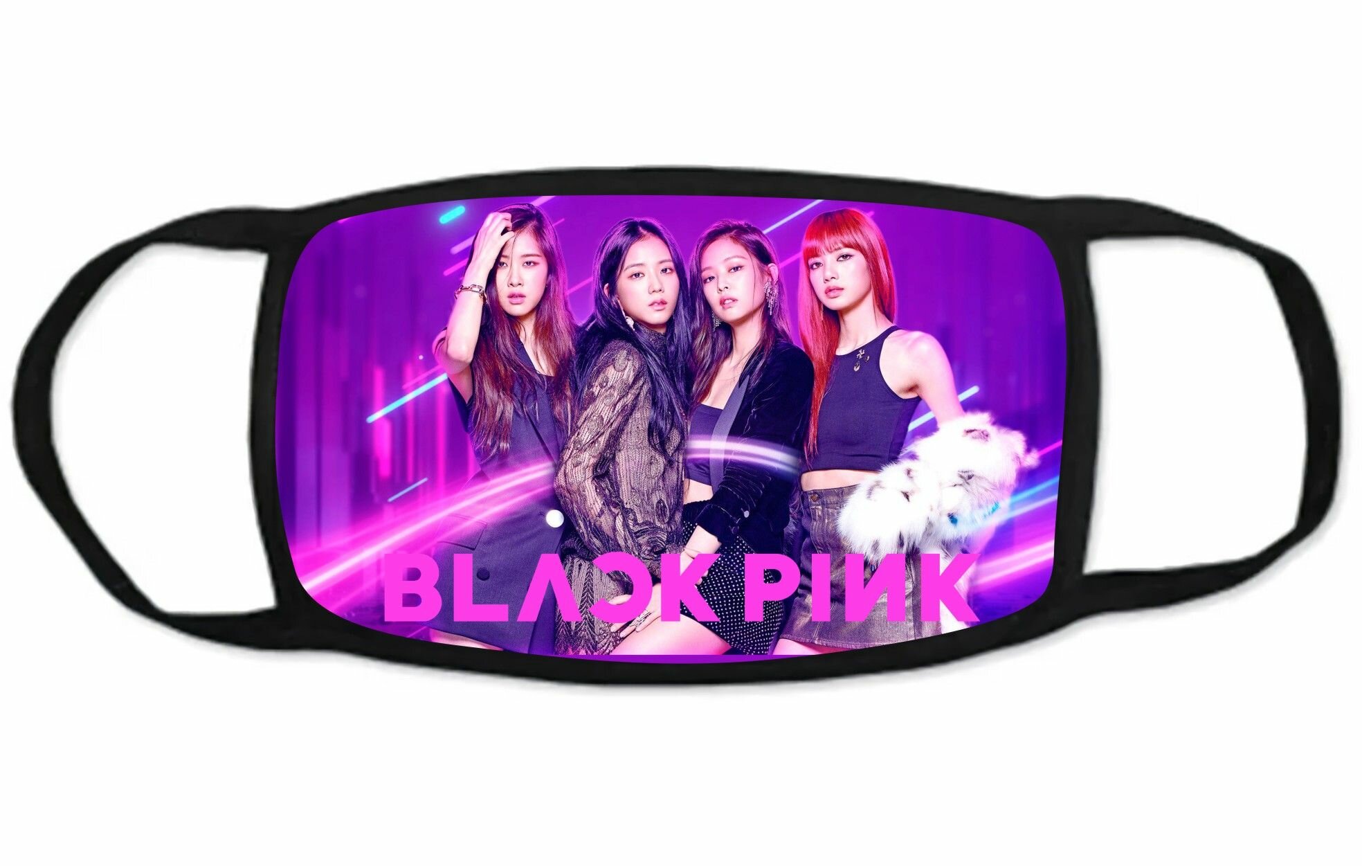 Стильная многоразовая маска MIGOM размер 12,5*20 Blackpink - 2312-007