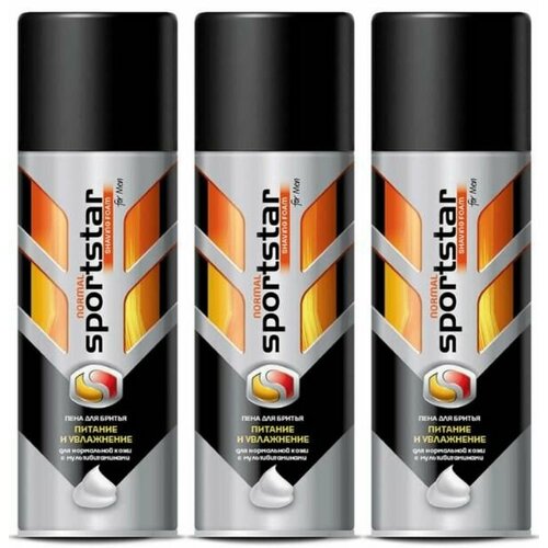 Sportstar Пена для бритья Normal, для нормальной кожи, 200 мл, 3 шт