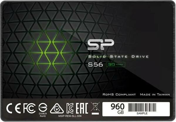 Твердотельный диск 960GB Silicon Power S56, 2.5, SATA III [R/W - 560/530 MB/s] TLC