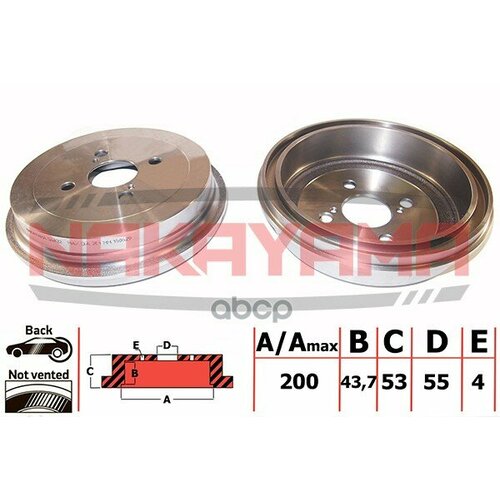 Барабан Тормозной Toyota Yaris 10 Vvt-I 05- Yaris 10 11- 200X4 Nakayama Q4832 NAKAYAMA арт Q4832 3771₽