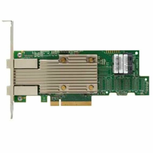 Broadcom HBA-адаптер Broadcom SAS 9400-8i8e SGL (05-50031-02) PCIe 3.1 x8 LP, Tri-Mode SAS/SATA/NVMe 12G HBA, 16port(2*int SFF8643+2*ext SFF8644), 3516 IOC 9400-8i8e acd 9400 8e pcie 3 1 x8 lp tri mode sas sata nvme 12g hba 8port 2 ext sff8644 3408 ioc аналог broadcom 9400 8e 007288