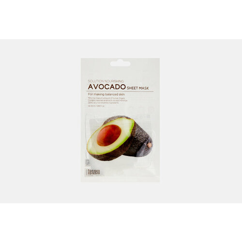 Тканевая маска с экстрактом авокадо Tenzero, Solution Nourishing Avocado Sheet Mask 1шт