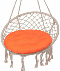 Подушка круглая на кресло непромокаемая D60 см, оранжевый, файбер, грета хл20%, пэ80%