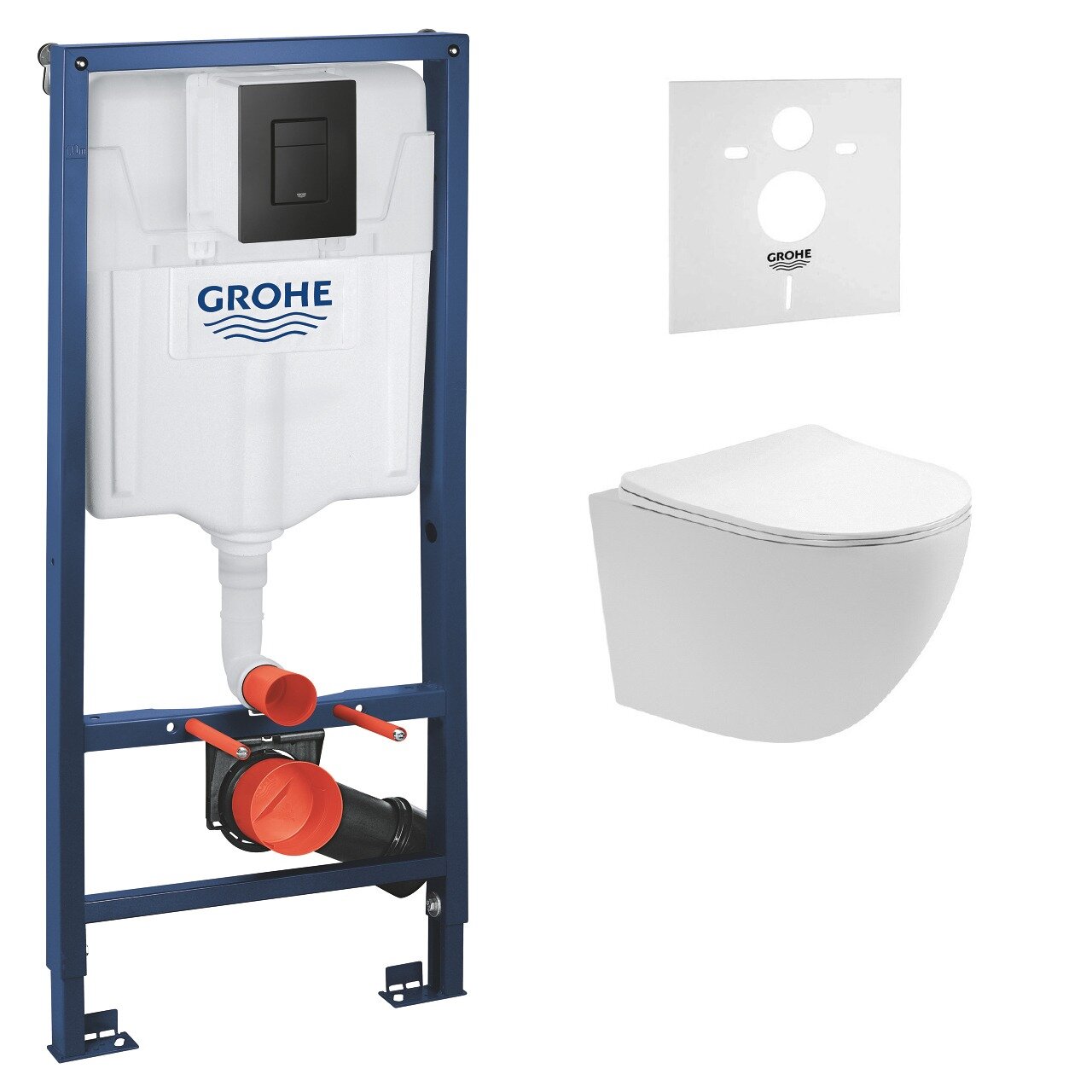 фото Комплект инсталляции GROHE Solido с унитазом Aquatek европа и сиденьем с микролифтом (NW0153/S)