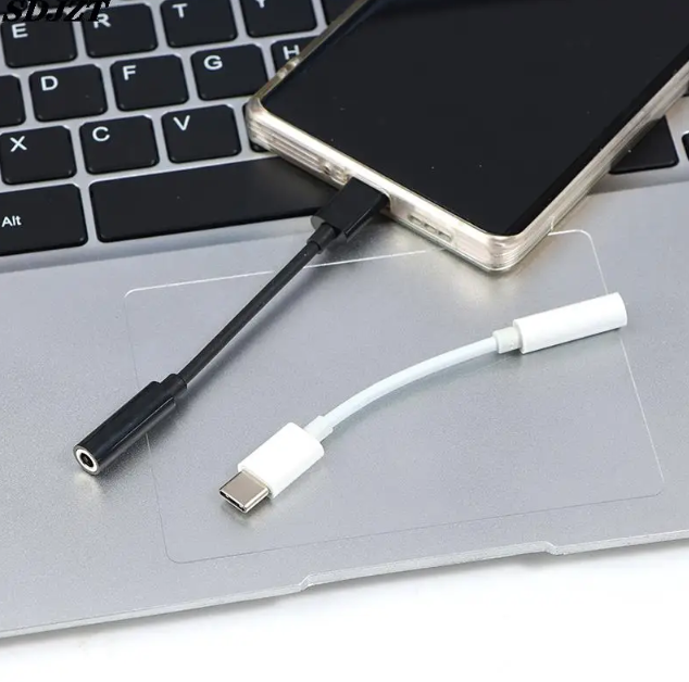 USB Type C на 3,5 мм разъем для наушников, цифровой аудио адаптер, конвертер, 10 см черный