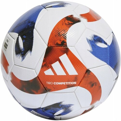 Мяч футбольный ADIDAS Tiro Competition HT2426, размер 4, 32 панели, ПУ, термосшивка, белый-синий