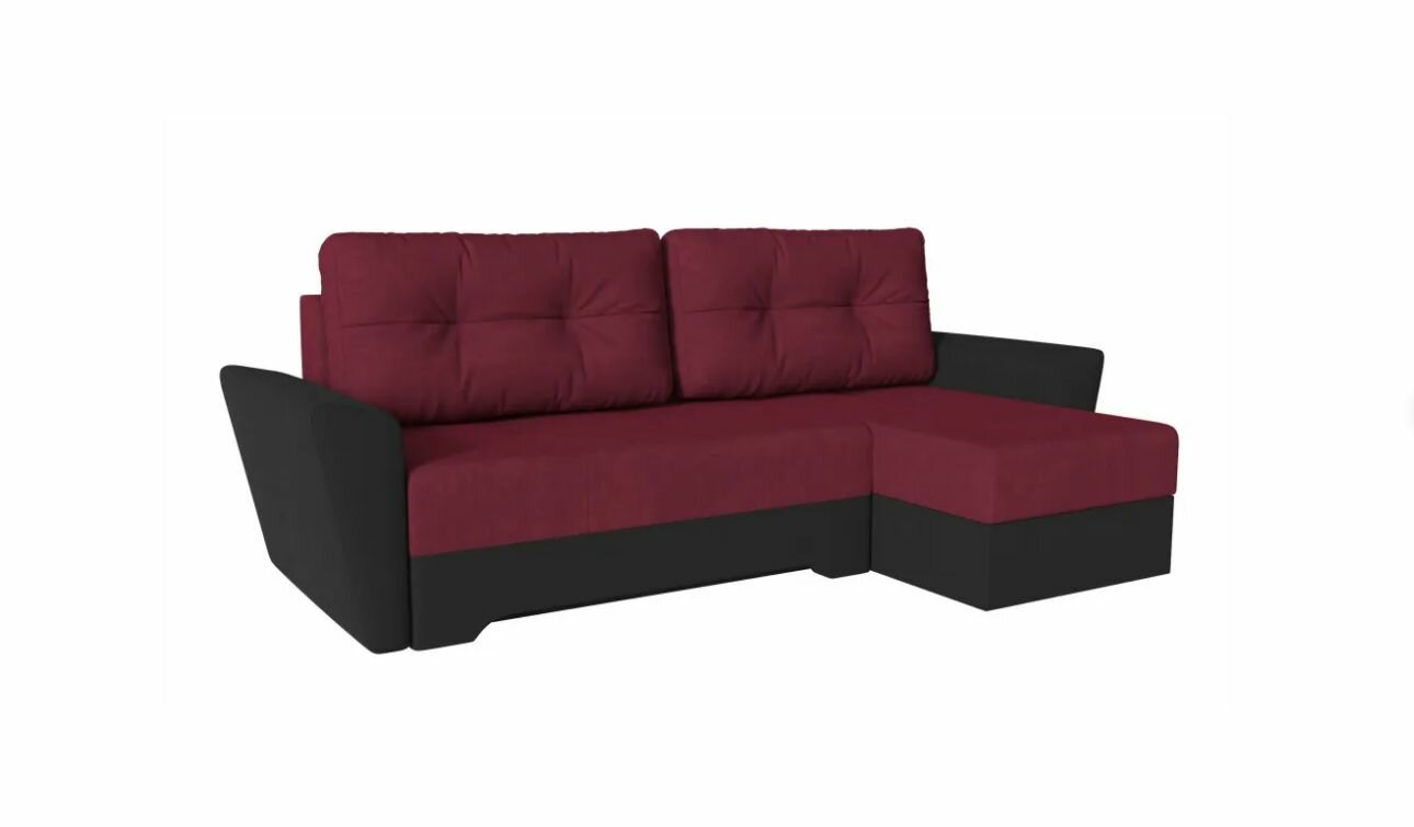 фото Угловой диван Амстердам Велюр Черный-Фиолетовый