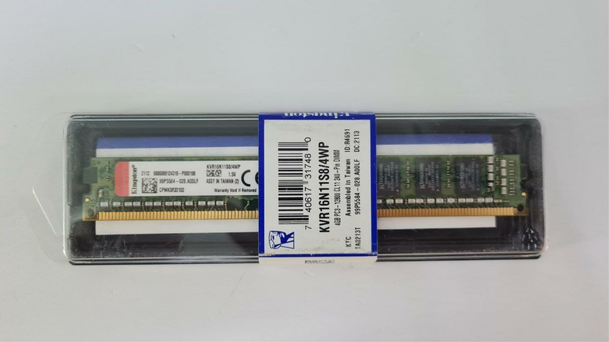 Оперативная память Kingston ValueRAM < KVR16N11S8 / 4WP > DDR3 DIMM 4Gb < PC3-12800 > CL11