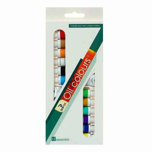 Краски масляные 12 цветов в пластиковой тубе 12 мл 933₽