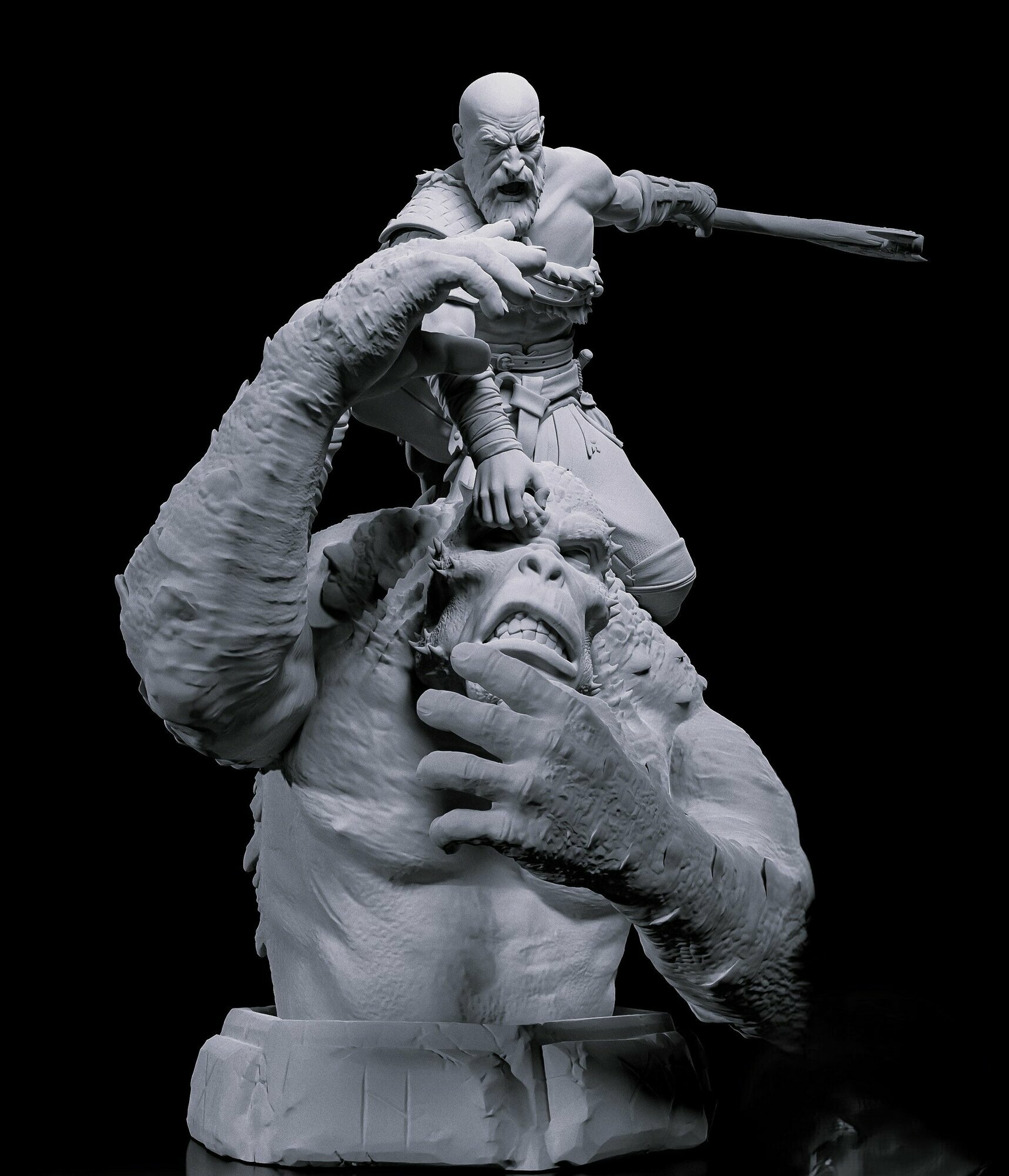 Миниатюра персонажа Кратос(Kratos) на чудище из игры God of War