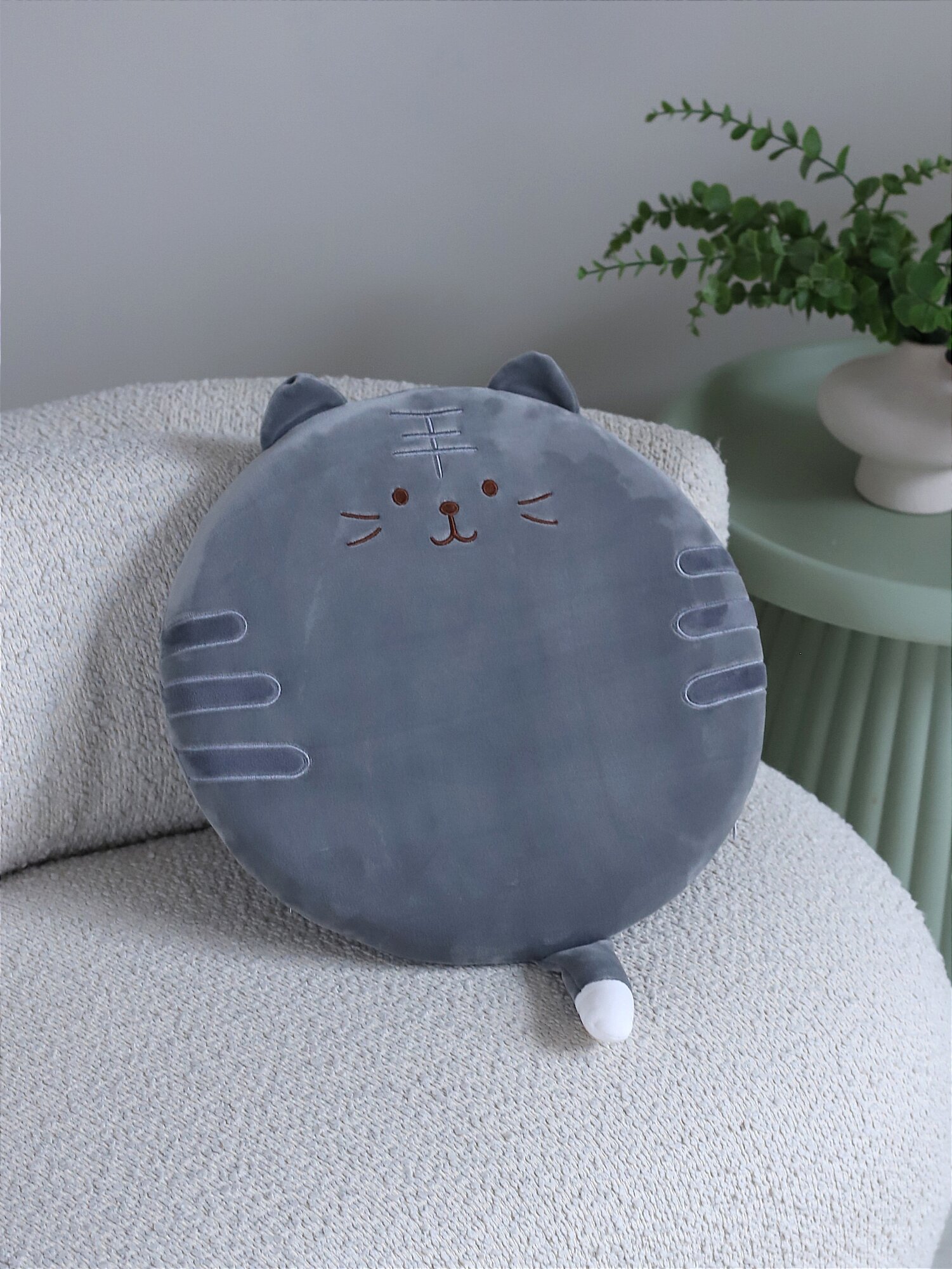 Подушка на стул круглая кот