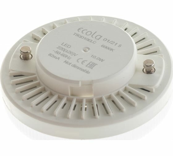 Лампа потолочная светодиодная Ecola GX53 10W, 6000К, яркий белый свет (T5QD10ELC)