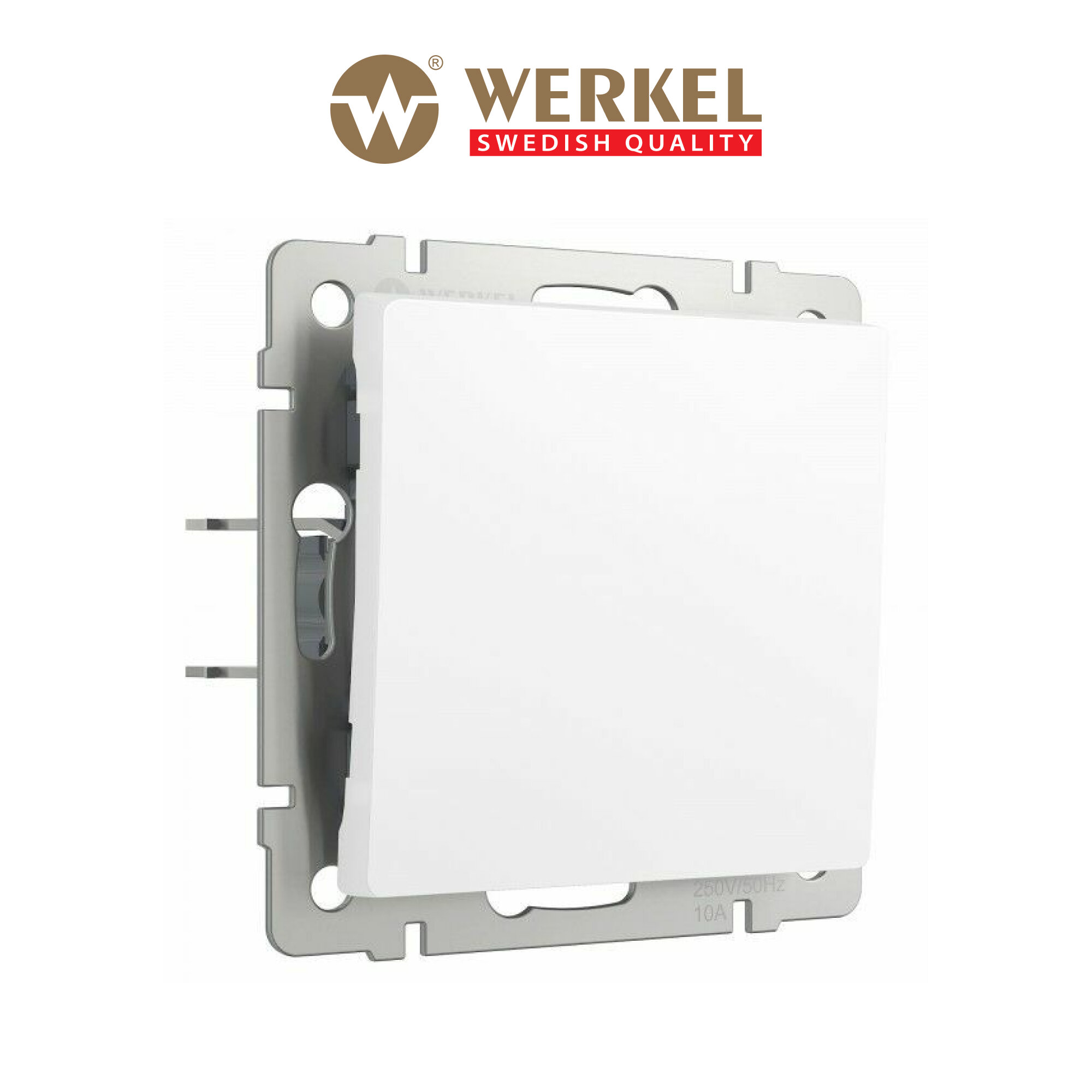 Выключатель одноклавишный Werkel W1110061 белый матовый IP20