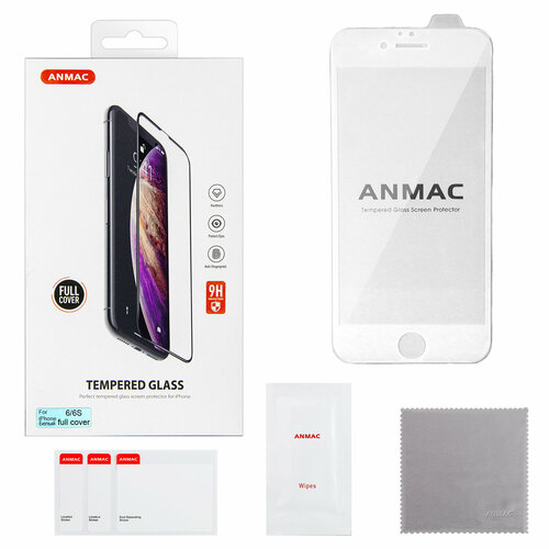 защитное стекло interstep 3d full cover iphone 6 6s бел рамк Защитное стекло iPhone 6 Full Cover ANMAC белое