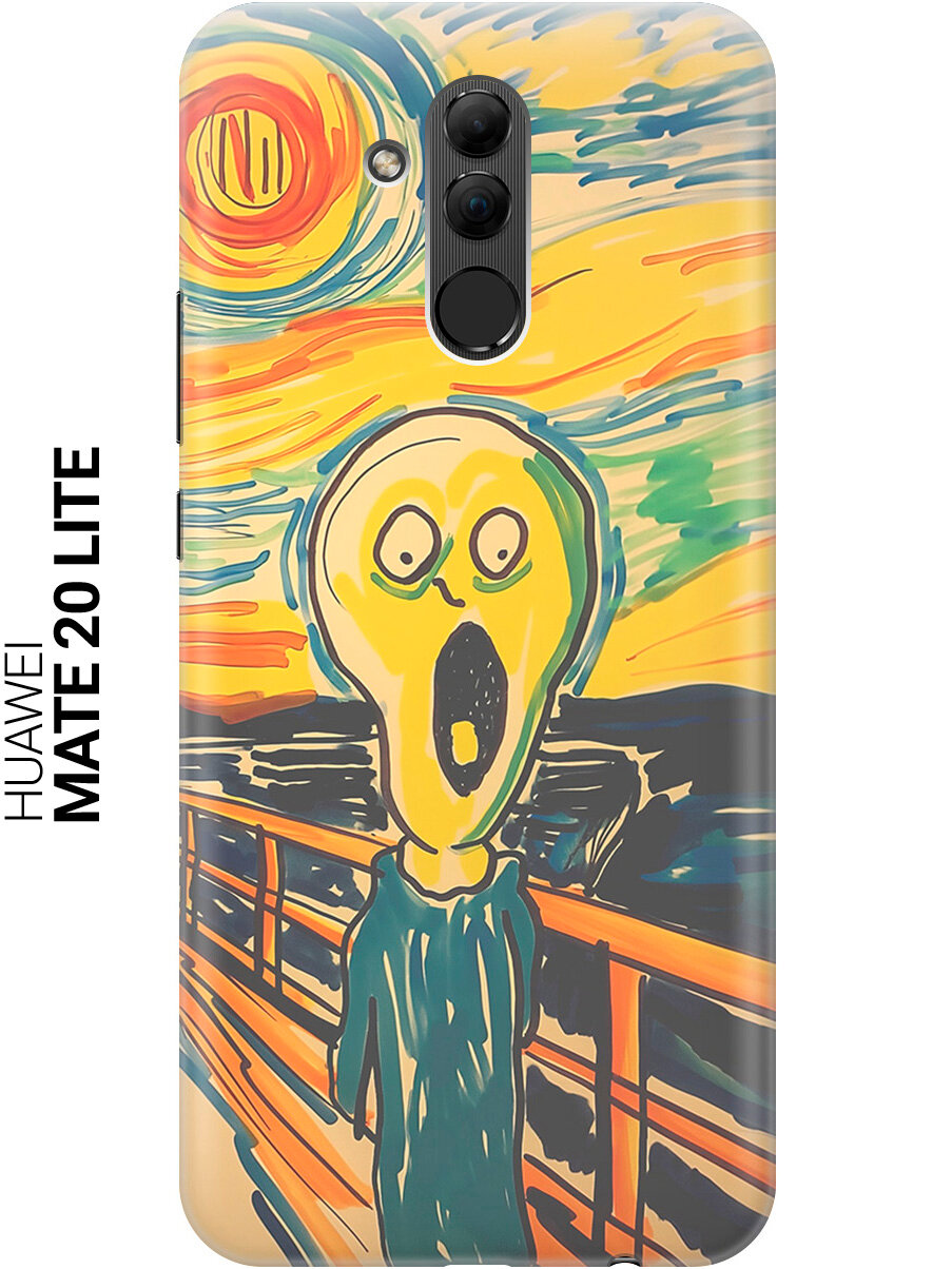 Силиконовый чехол на Huawei Mate 20 Lite с принтом "Искаженный крик"