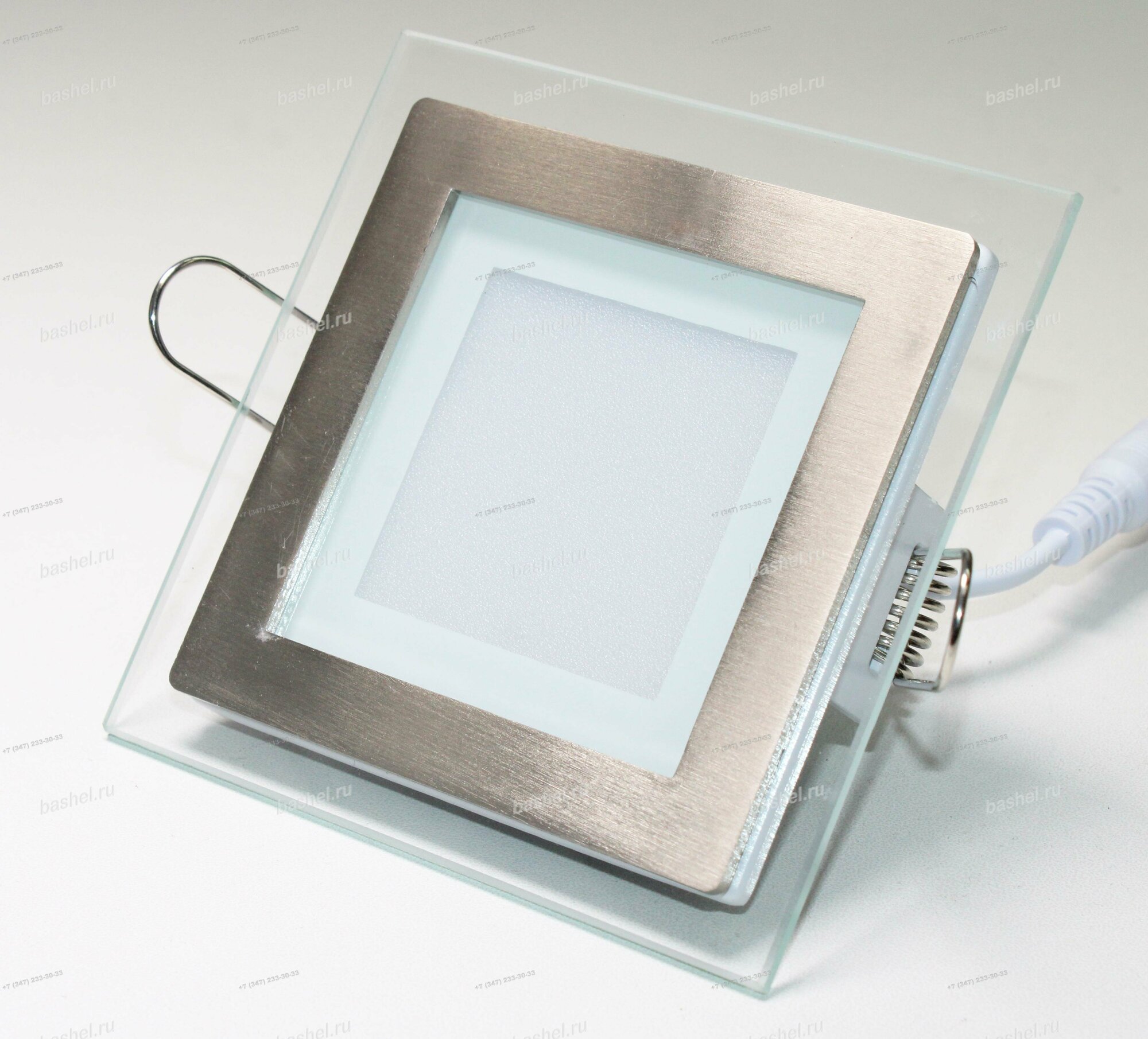 Светильник светодиодный 6W 310Lm Warm-3000k 100x100mm IC-SS-L100 (серебристый встраиваемый 76х76 стеклянная рамка)
