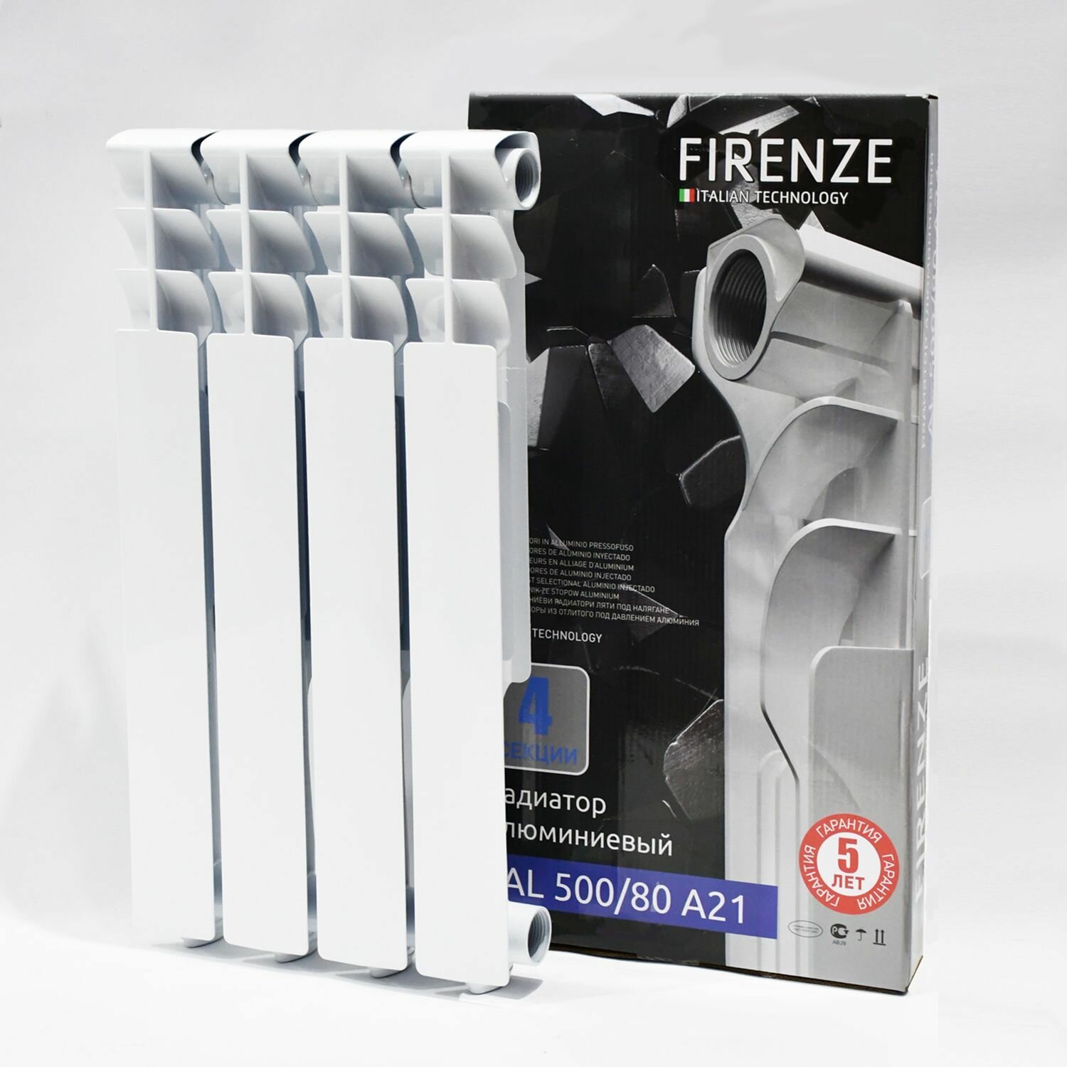 Радиатор отопления настенный алюминиевый FIRENZE A21 4 секции 1100-1110