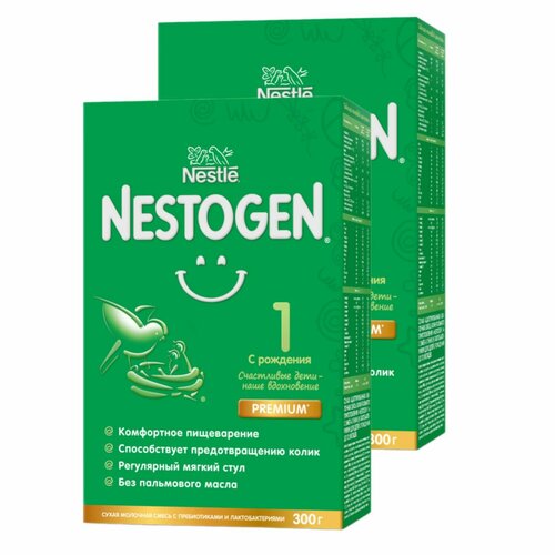 фото Молочная смесь nestle nestogen premium 1, с рождения, для регулярного мягкого стула, 300 г 2 упаковки nestogen (nestlé)